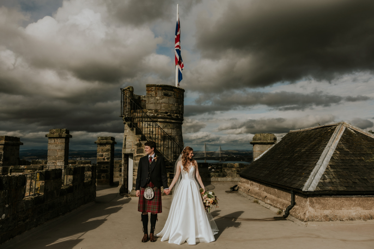 Rooftop wedding at Dundas Castle