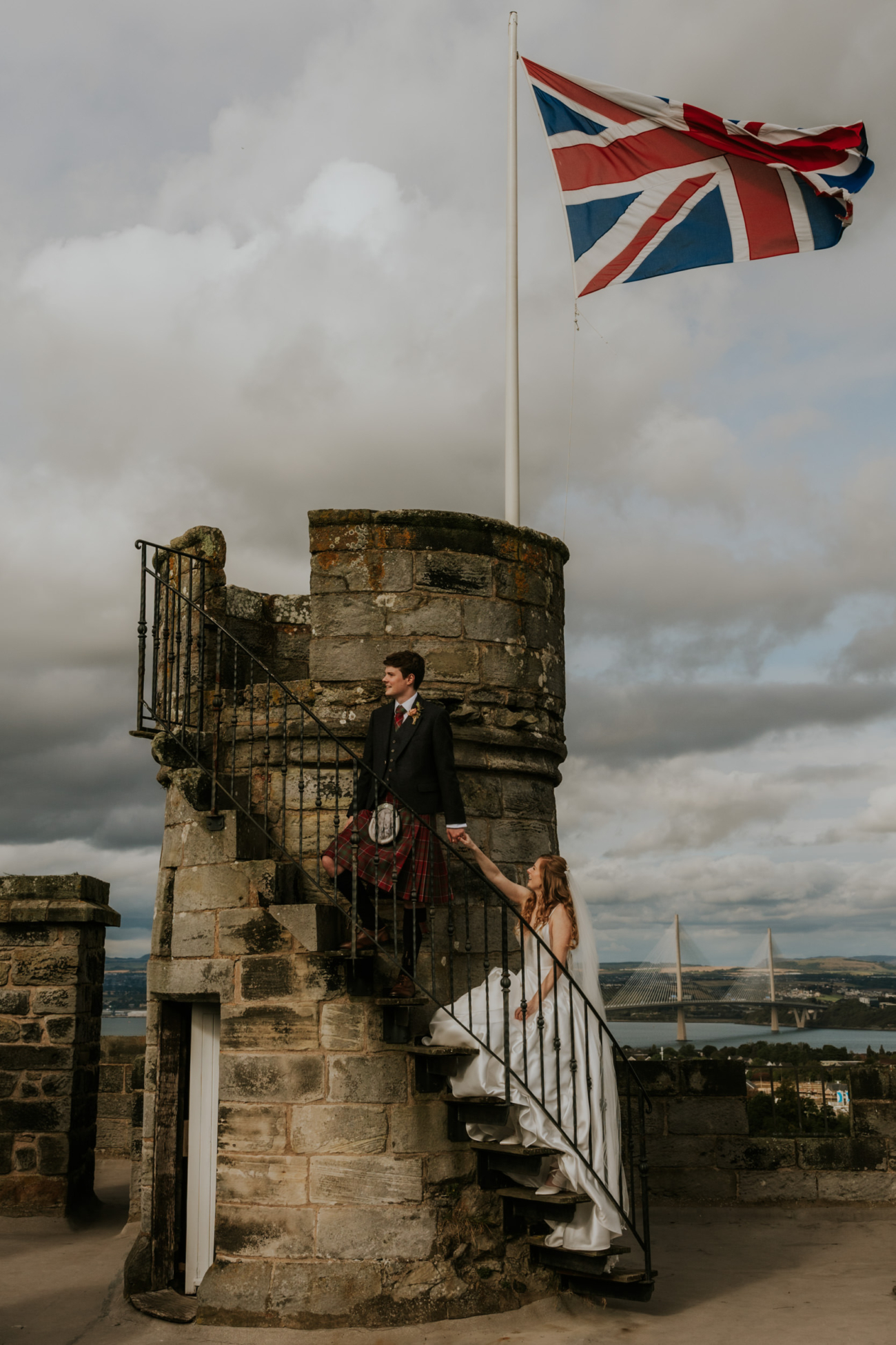 Rooftop wedding at Dundas Castle