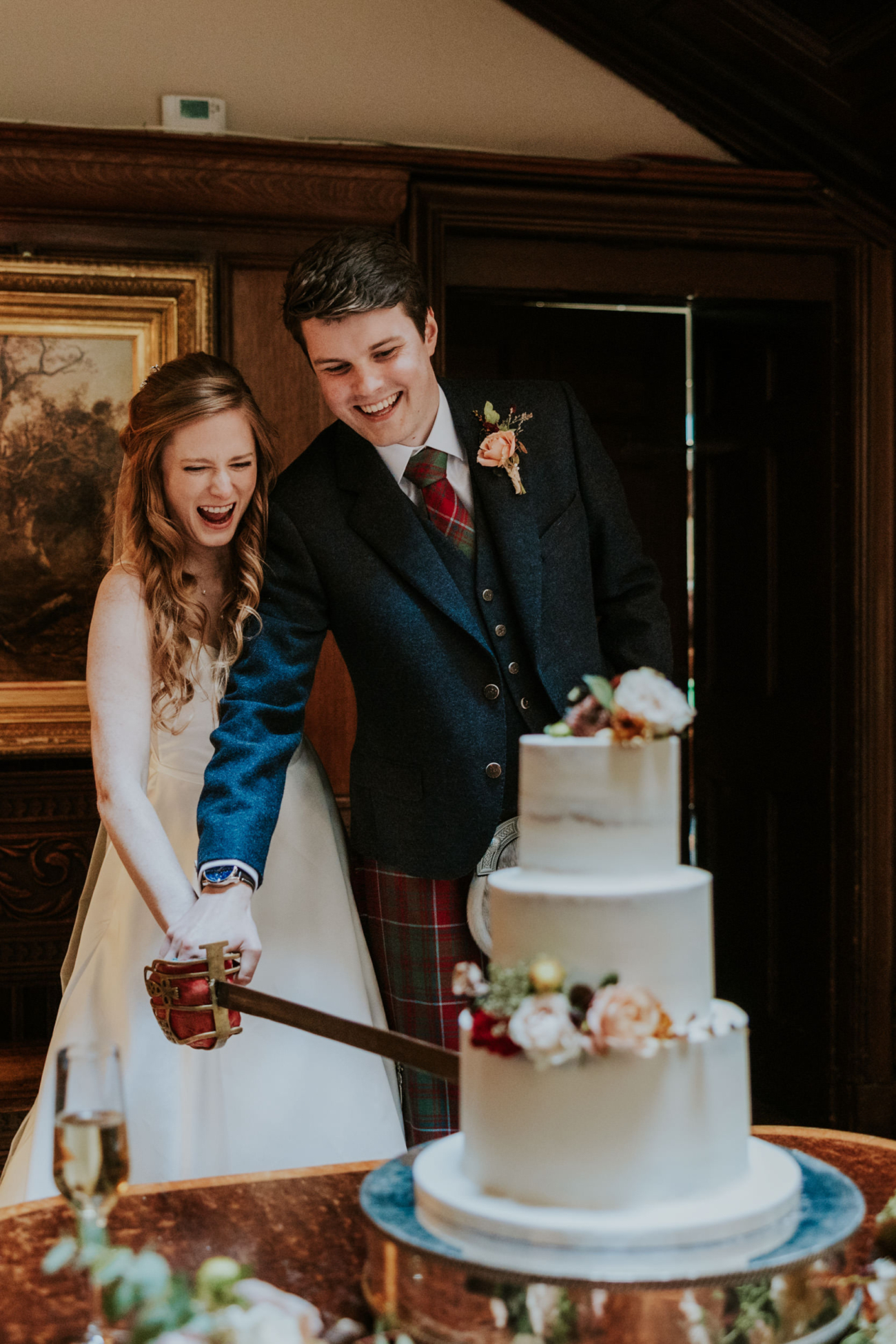 cake cutting at Dundas Castle