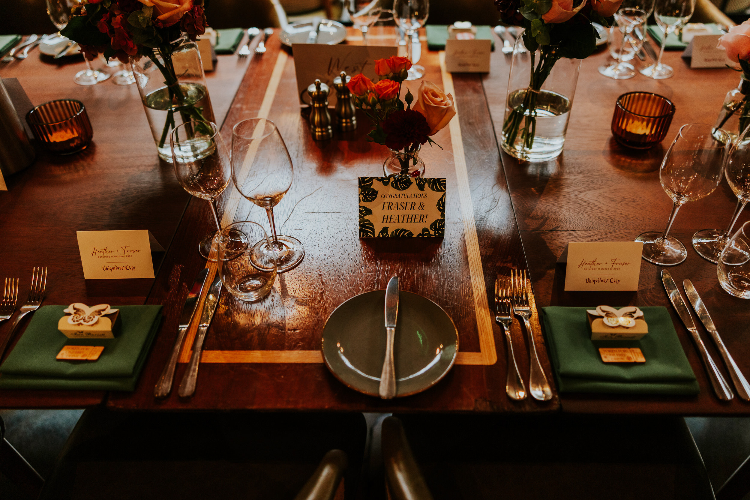 Table plan for a wedding at Ubiquitous Chip in Glasgow