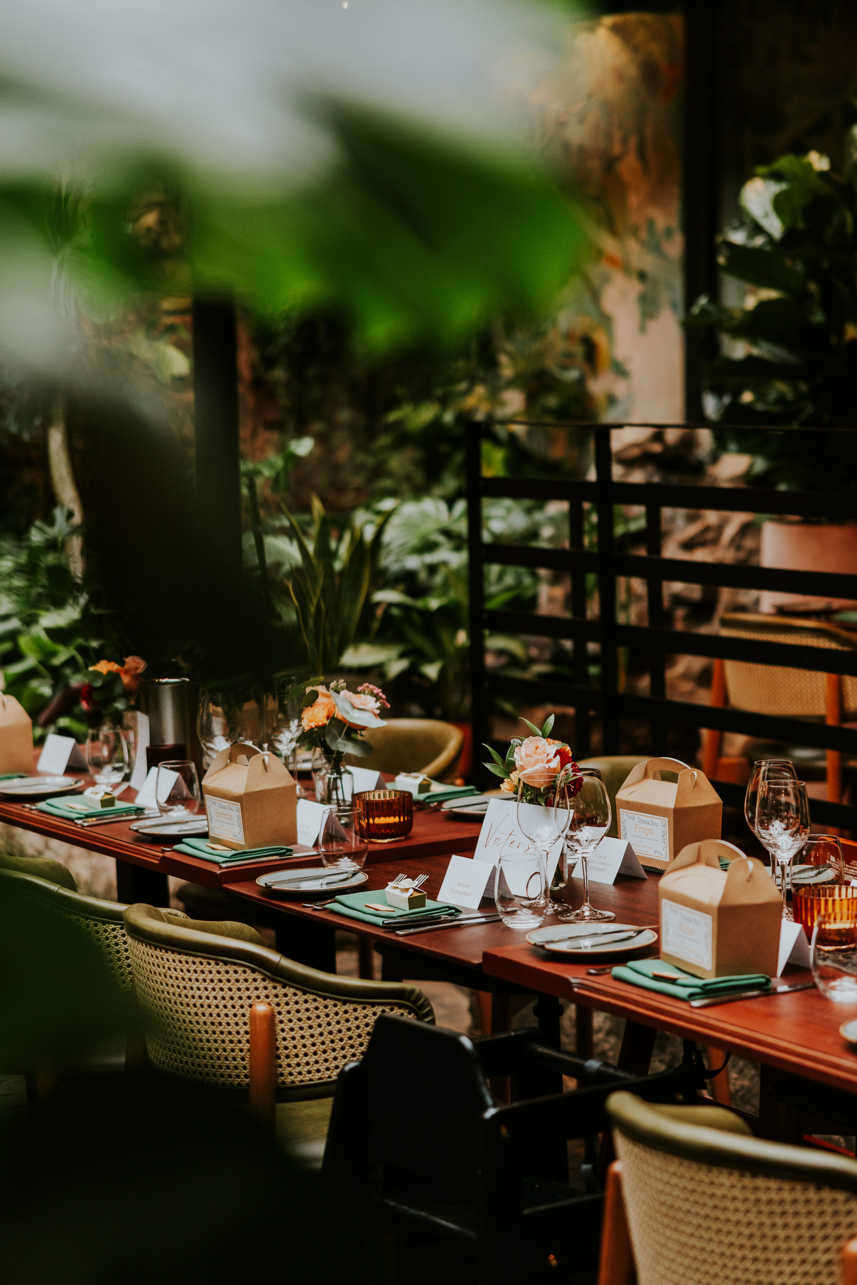 Table shot for a wedding at Ubiquitous Chip in Glasgow
