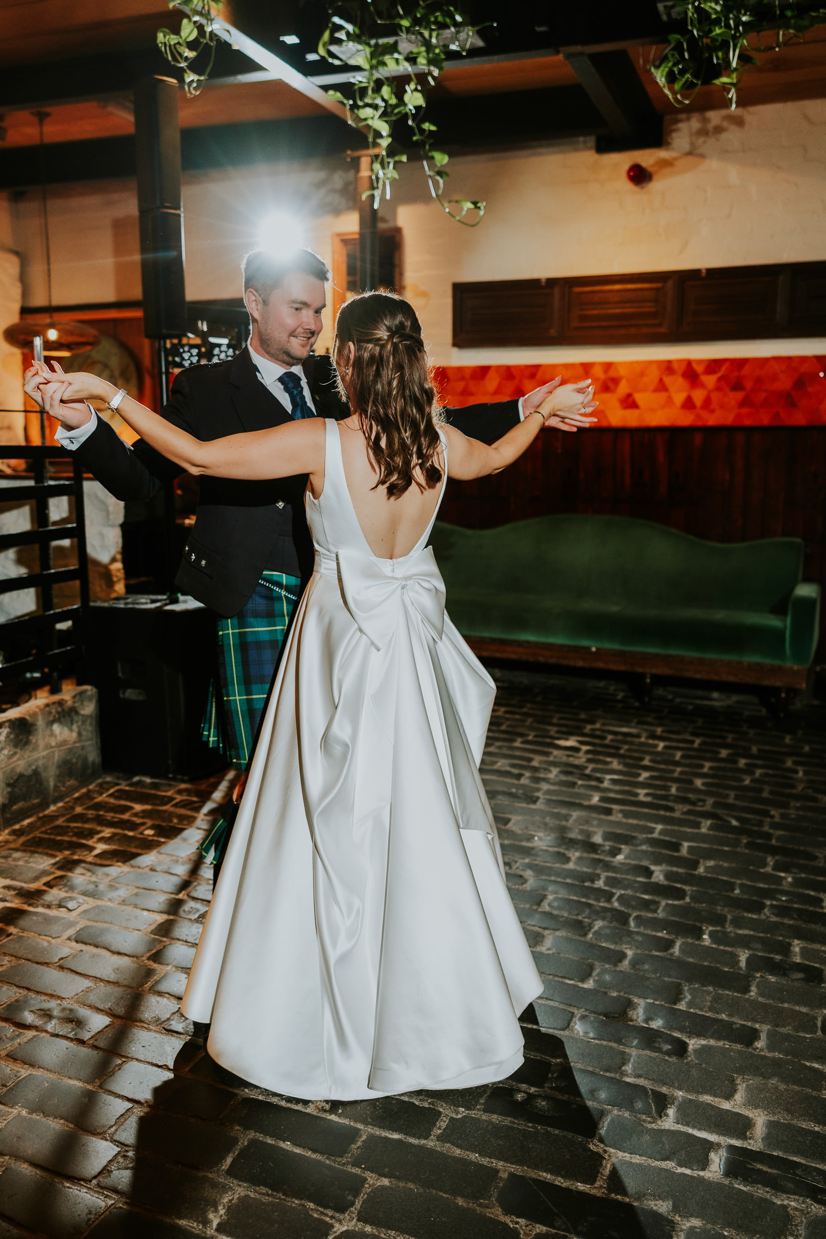 Wedding reception at Ubiquitous Chip with the first dance from Bride and Groom