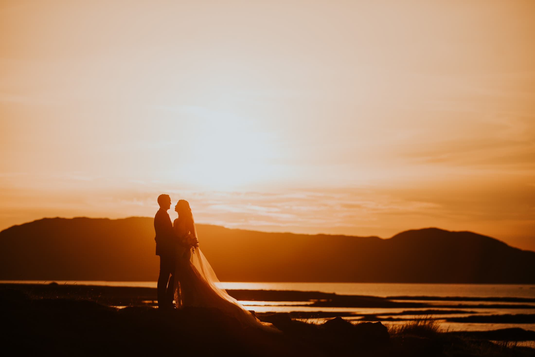 Sunset isle of skye wedding